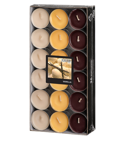 Product foto van Geurkaarsen Vanille creme set van 36 160ml "Ton in Ton"