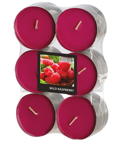 Product foto van Geurkaarsen Wild Raspberry rood set van 12 Gala Flavour