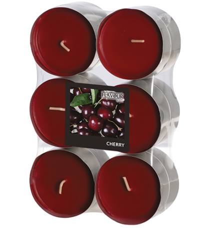 Product foto van Geurkaarsen bordeaux-kers set van 12 GALA Flavour