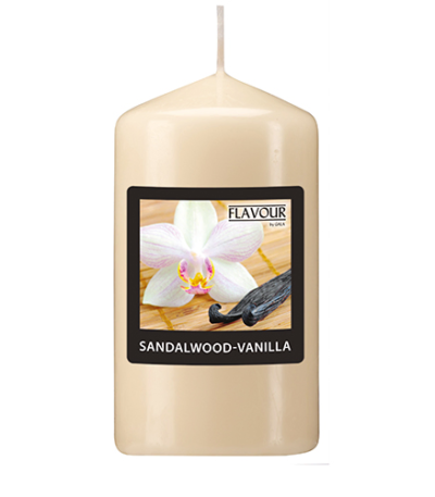 Product foto van Geurstompkaarsen ivoor Sandalwood-Vanilla 110mm Flavour by GALA