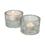 Product foto van Glazen kandelaars transparant 2in1 voor theelichten en maxi theelichten