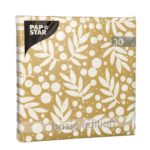 Product foto van Gouden servetten 3-laags 33x33cm set van 30 Holly