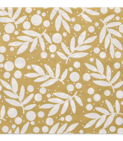 Product foto van Gouden servetten 3-laags 33x33cm set van 30 Holly