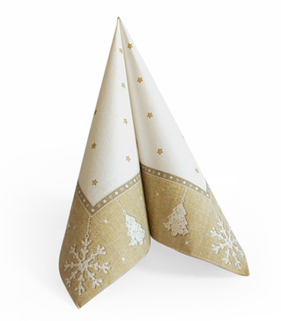 Product foto van Gouden servetten ROYAL Collection 40x40 cm set van 50 X-Mas