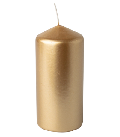 Product foto van Gouden stompkaars 60mm 130mm