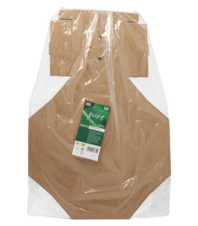 Product foto van Hamburgerboxen karton bruin vouwbaar klein set van 20