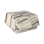 Product foto van Hamburgerboxen karton newsprint groot set van 50