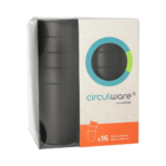 Product foto van Herbruikbare drinkbekers PP zwart set van 16 400ml Circulware