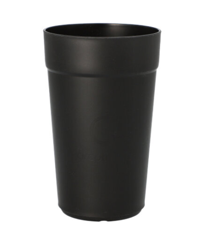 Product foto van Herbruikbare drinkbekers PP zwart set van 16 400ml Circulware