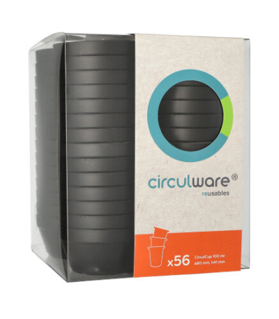 Product foto van Herbruikbare drinkbekers PP zwart set van 56 Circulware