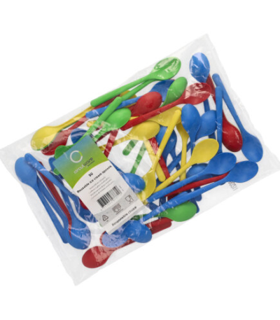 Product foto van Herbruikbare ijslepels PP-MF assorti kleuren Haval Circulware set van 50