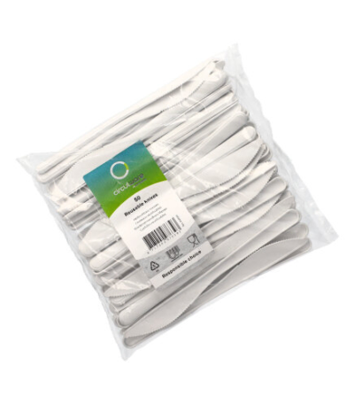 Product foto van Herbruikbare messen PP-MF wit Haval Circulware set van 50