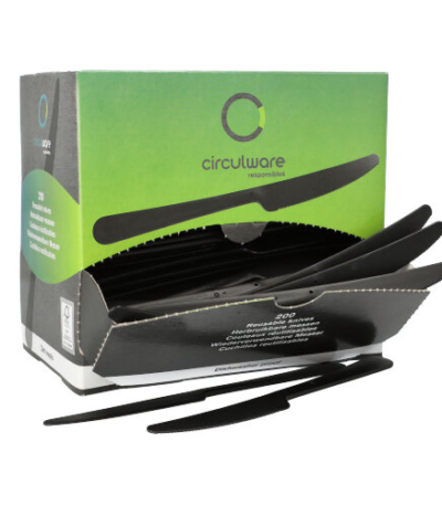 Product foto van Herbruikbare messen set van 200 zwart 19