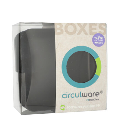 Product foto van Herbruikbare schalen Circulware zwart hoekig set van 12