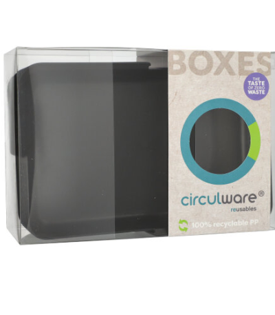 Product foto van Herbruikbare schalen Circulware zwart mix & match set van 12