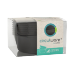 Product foto van Herbruikbare schalen Circulware zwart set van 8 1200ml