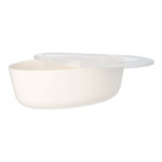 Product foto van Herbruikbare schalen ovaal wit set van 10 Cella 2400ml