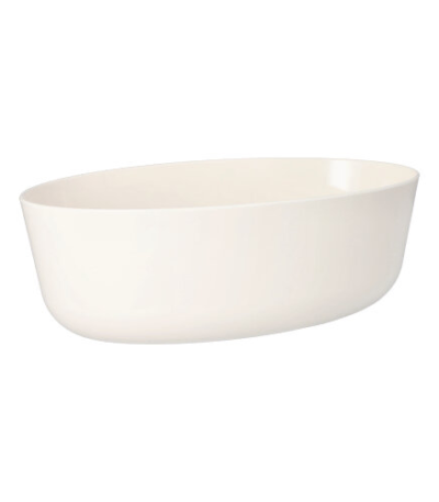 Product foto van Herbruikbare schalen ovaal wit set van 10 Cella 2400ml