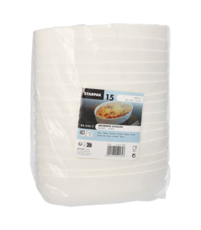 Product foto van Herbruikbare schalen ovaal wit set van 15 Cella