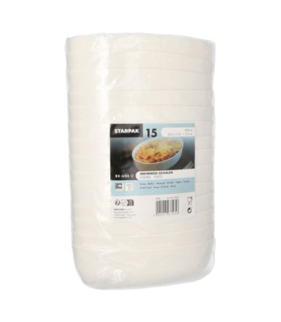 Product foto van Herbruikbare schalen wit ovaal set van 15 Cella 900ml