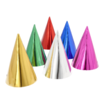 Product foto van Hoedjes assorti kleuren Metallic set van 6