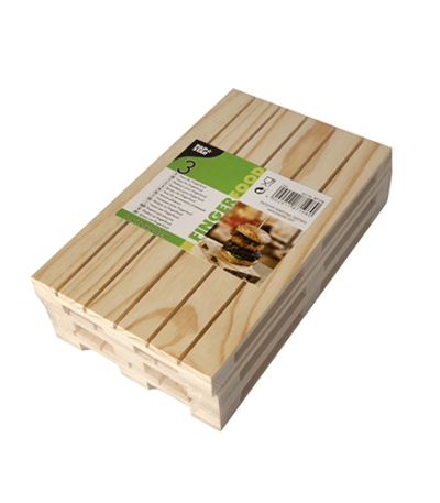 Product foto van Houten amuse plateaus set van 3 12x20cm