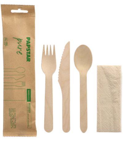 Product foto van Houten bestekset mes vork lepel set van 50 Pure