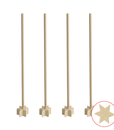 Product foto van Houten cocktail stamper natuur 17cm set van 50 Star