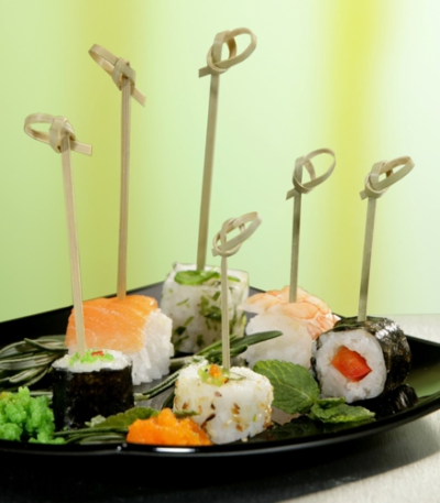 Product foto van Houten fingerfood prikkers Knot 6cm set van 40