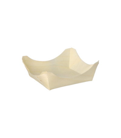 Product foto van Houten fingerfood schalen hoekig set van 50