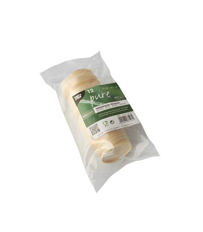 Product foto van Houten fingerfood schalen rond set van 12 pure