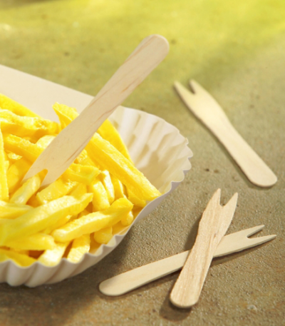 Product foto van Houten frietvorkjes set van 1000 pure