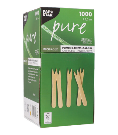 Product foto van Houten frietvorkjes set van 1000 pure