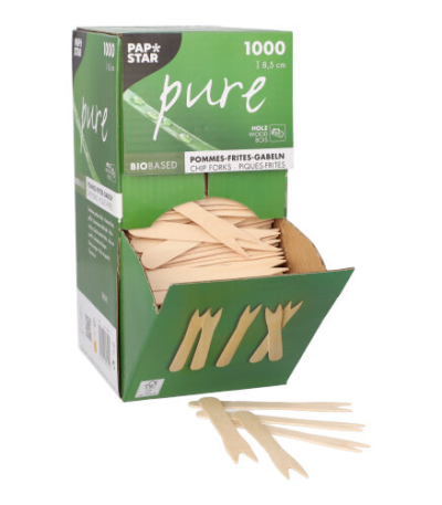 Product foto van Houten frietvorkjes set van 1000 pure