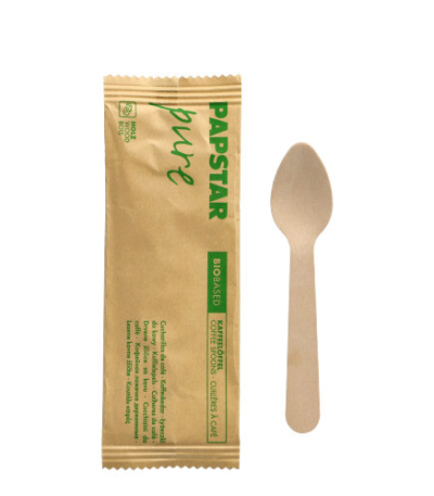 Product foto van Houten koffielepels pure 11 cm set van 50