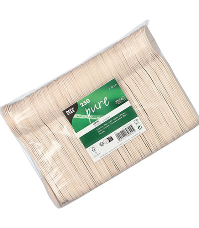 Product foto van Houten lepels 16 cm set van 250 "pure"