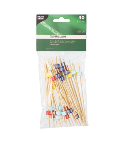 Product foto van Houten prikkers 12 cm set van 40 Cube