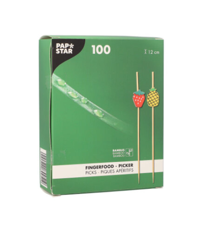 Product foto van Houten prikkers Fruit 12cm set van 100