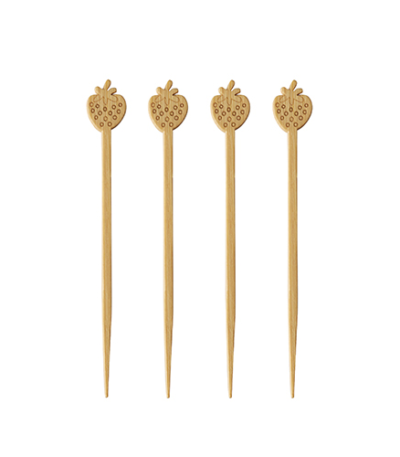 Product foto van Houten prikkers Strawberry set van 100