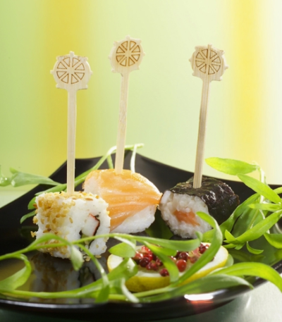 Product foto van Houten prikkers fingerfood 9cm set van 200 Steering wheel