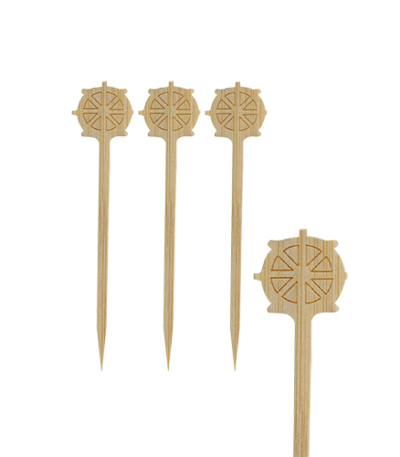 Product foto van Houten prikkers fingerfood 9cm set van 200 Steering wheel