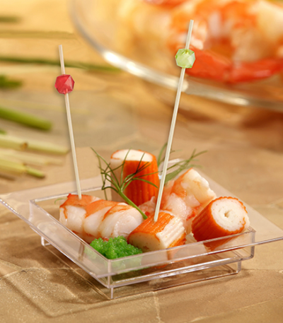 Product foto van Houten prikkers fingerfood assorti kleuren set van 100 Square