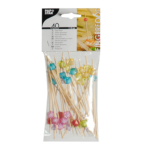 Product foto van Houten prikkers fingerfood assorti kleuren set van 40 Square