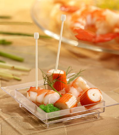 Product foto van Houten prikkers voor fingerfood 7cm set van 40 Drum