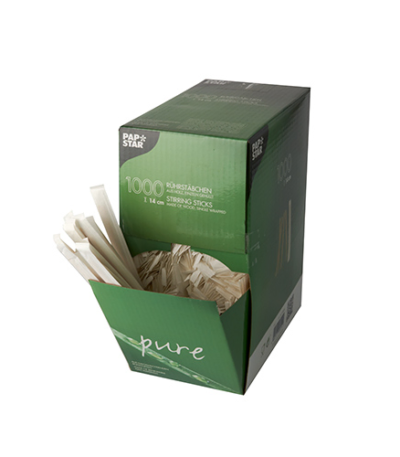 Product foto van Houten roerstaafjes pure set van 1000