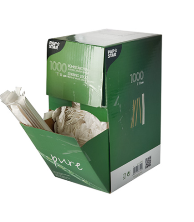 Product foto van Houten roerstaafjes set van 1000 11cm