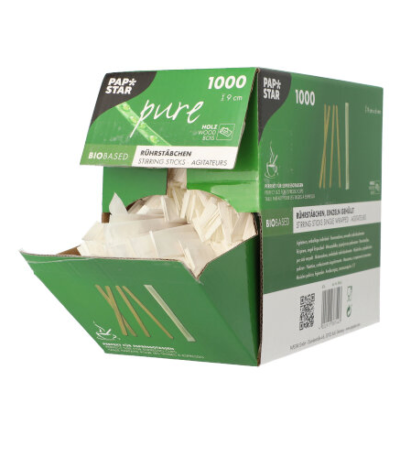 Product foto van Houten roerstaafjes set van 1000 9cm