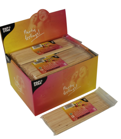 Product foto van Houten sateestokjes set van 100 20cm