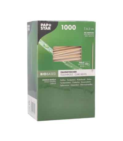 Product foto van Houten tandenstokers met menthol set van 1000