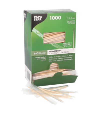 Product foto van Houten tandenstokers met menthol set van 1000